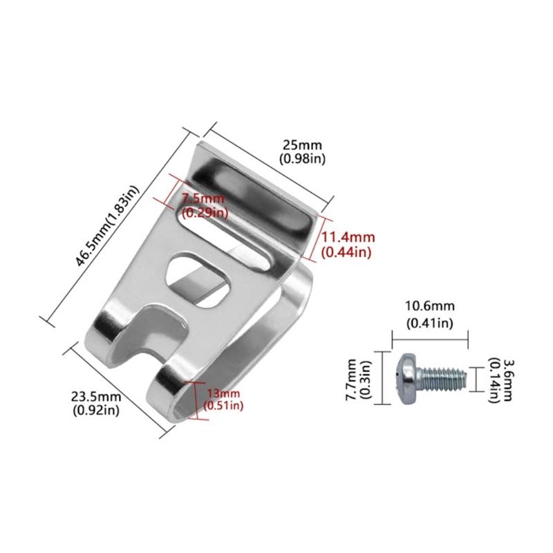Professional Belt Clip Hook Stainless Steel Hook Screw Set For 18V Cordless Drills Impact Driver Power Tool Accessories