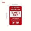 Hisun Tin Sign Reserved Parking For Tenants Only Metal Tin Sign Unauthorized Vehicles Towed Away Warning Wall Art Decor for Apartment Parking L