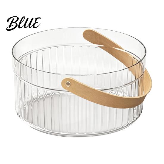 Multi-purpose Storage Basket Ice Bucket with Faux Leather Handle Thickened Plastic Beer Wine