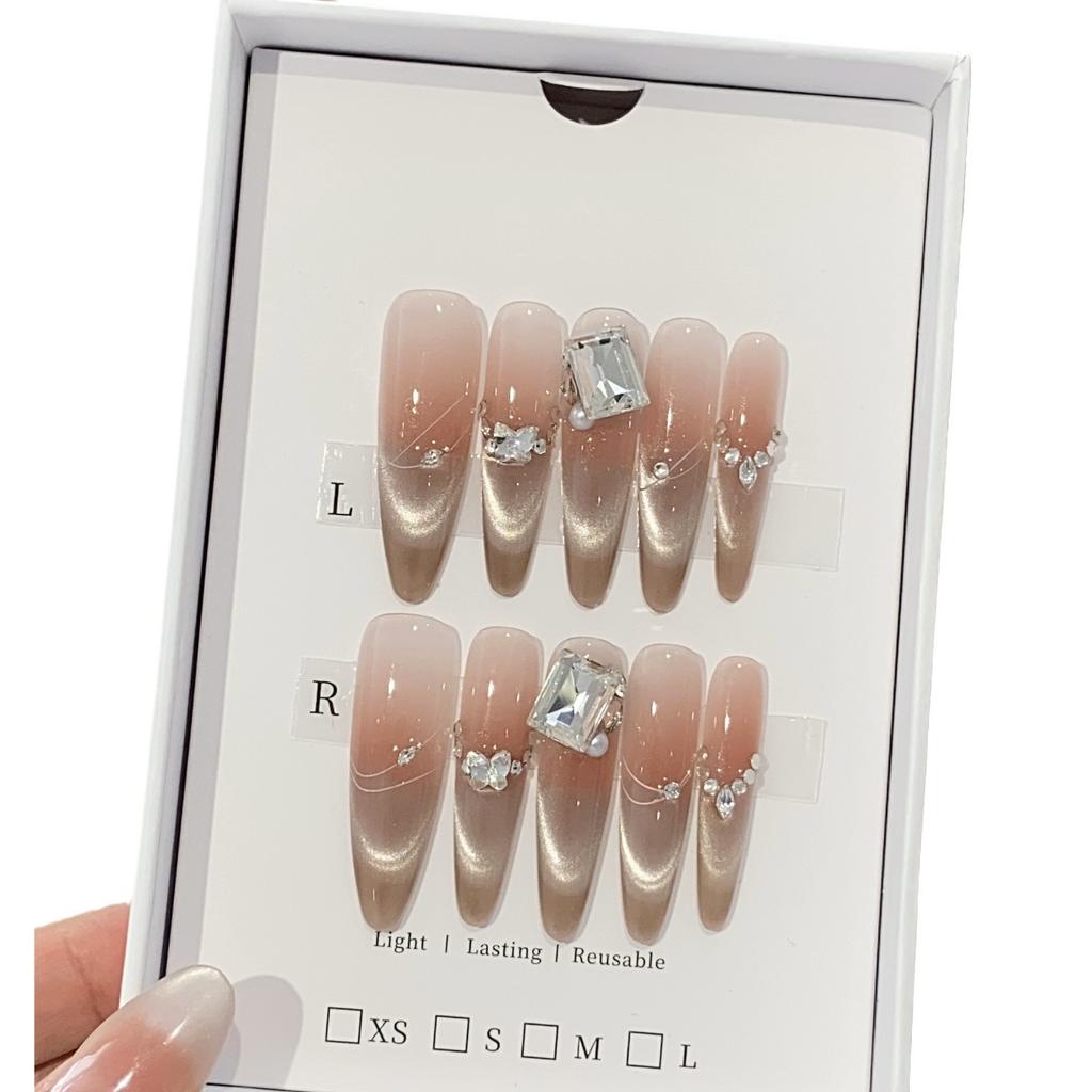 Ice-transparent Gradient Smile Cat Eye Rectangular Diamond Pearl Small Broken Diamond Sweet Sniper Wear Armor