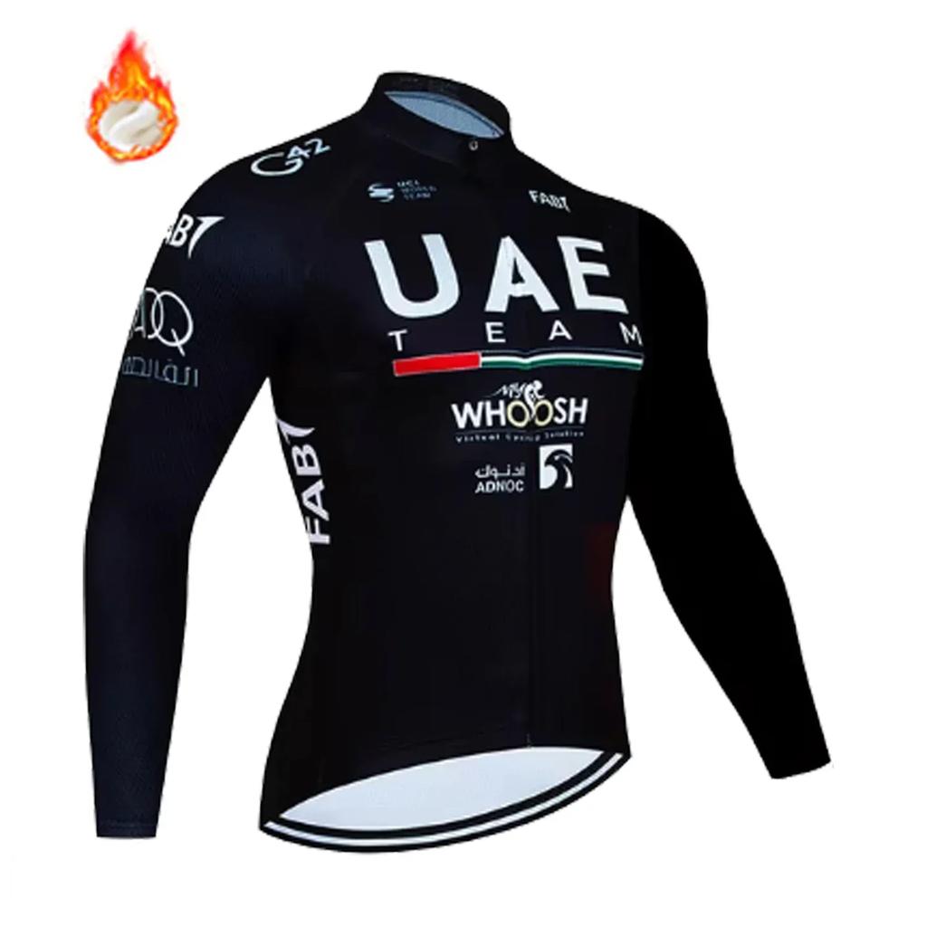 Winter Thermal Fleece Cycling Clothes Long Sleeve 2026 UAE Men Cycling Jersey Set Outdoor Riding Bike MTB Clothing Ropa Ciclismo