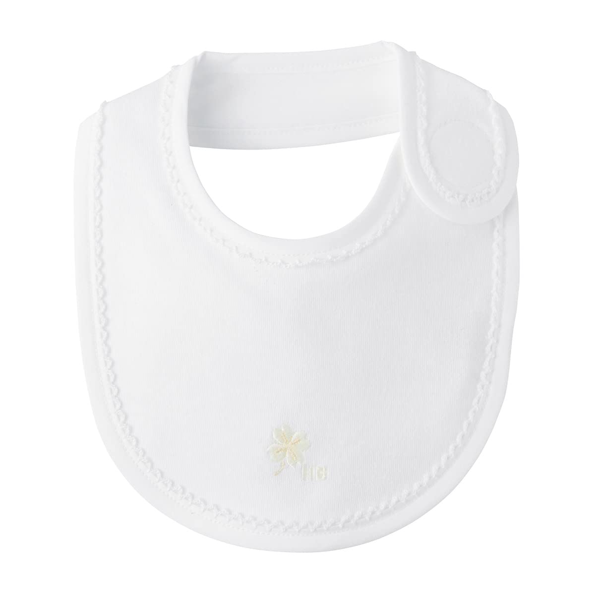 

Miki House Hot Biscuits Newborn Bib 70-2958-610 (One Size, White)