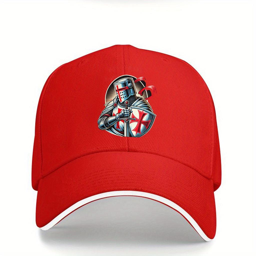 Crusader Templar Knight Red Cross Baseball Cap Polyester Sun Hat for Men and Women