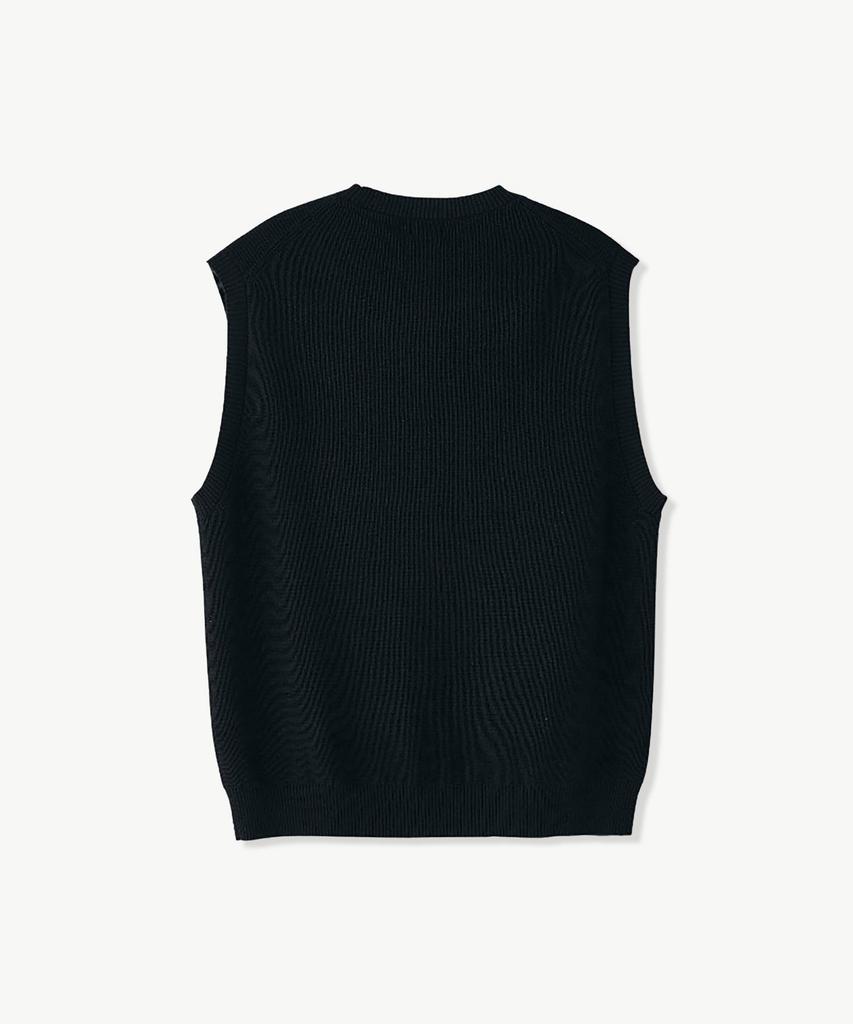 Stco Hacci Knit Vest Black (Oversized)_Skvva52Osb