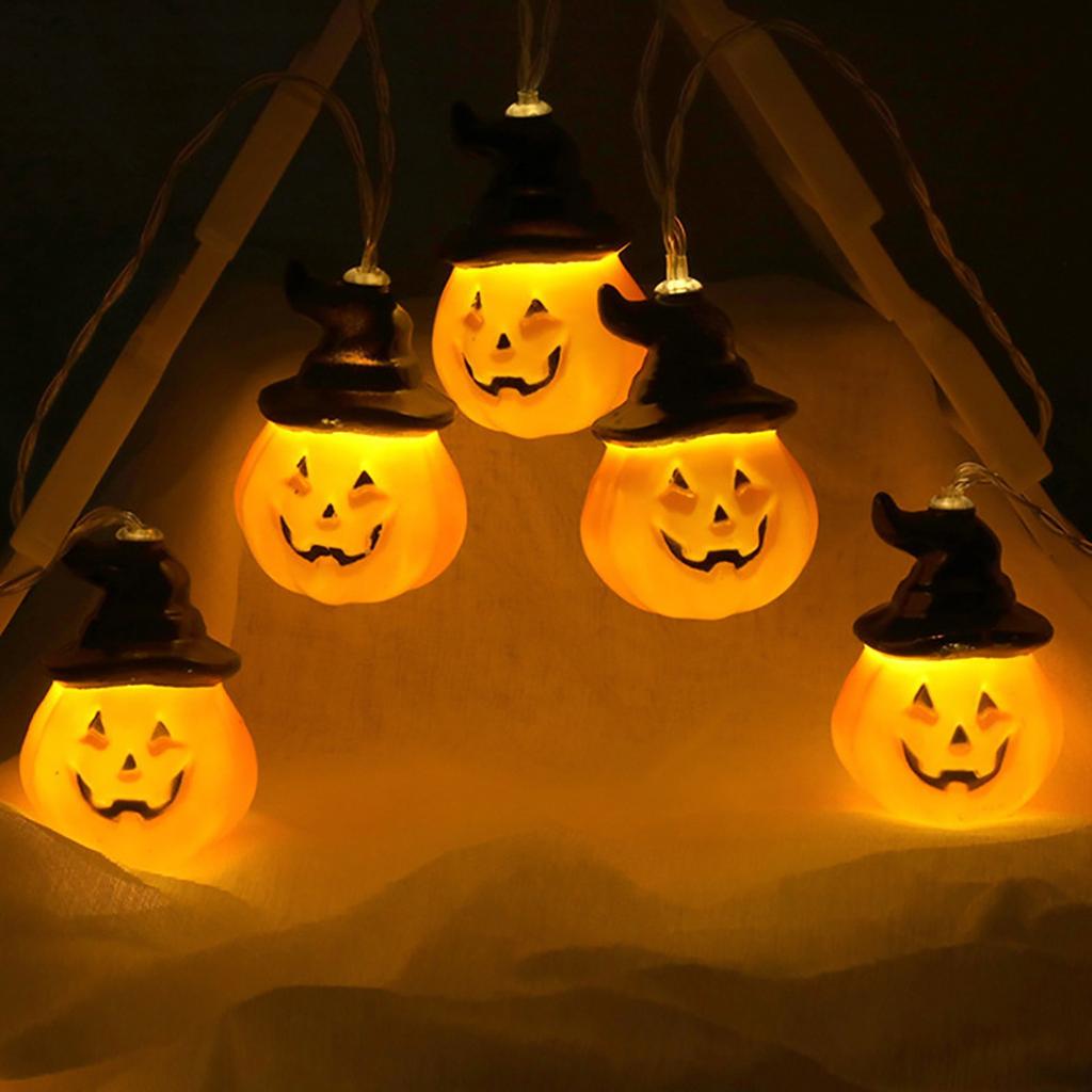 6-meter 40 Halloween Pumpkin String, Witch Hat Pumpkin Decorative String