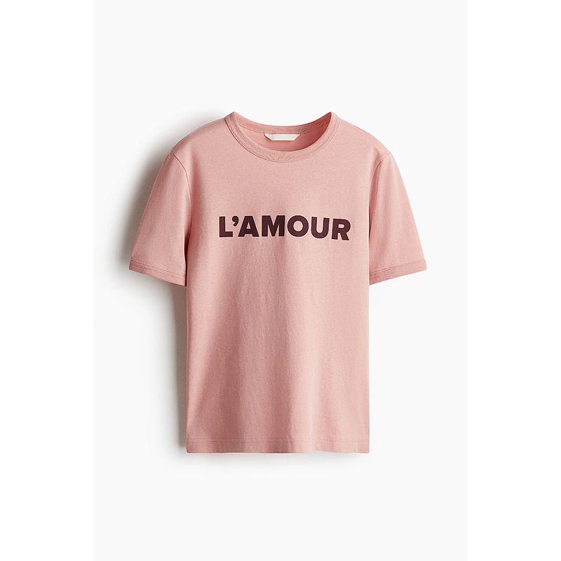 

Женская футболка HM 2025 Лето Новая Хлопковая футболка с принтом букв 1293190