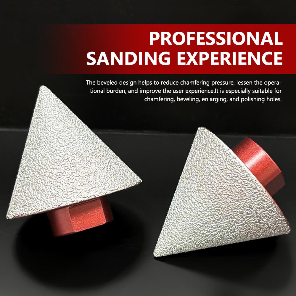 Diamond Grit Chamfer Brazed Chamfering Tool Milling Bit Tile Marble Granite Hole Drilling Enlarging Beveling Stone