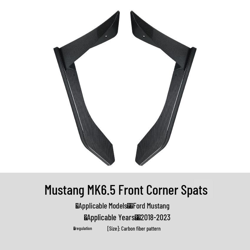 Front Bumper Wind Knife Spoiler Sticker for 2018-2023 Ford Mustang MK6.5