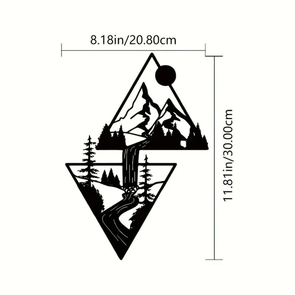 Mountain Wall Art Mountain & Waterfall Metal Wall Art Ornaments Home Decor Metal Wall Art Home Decor Wall Decoration