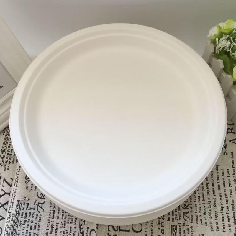 Yekee 50-Pack Disposable Thickened Round Paper Plates