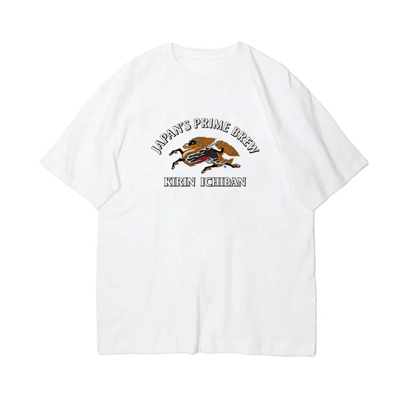 Neues Sommer Japanisches ASAHI Draft Bier Kurzarm Kirin Bier Ein Hauch von Asahi Geschmack Japanischer Retro-Stil Herren T-Shirts