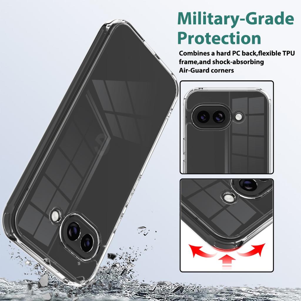 For Google Pixel 10a Clear Phone Case TPU+Acrylic Shockproof Phone Back Cover