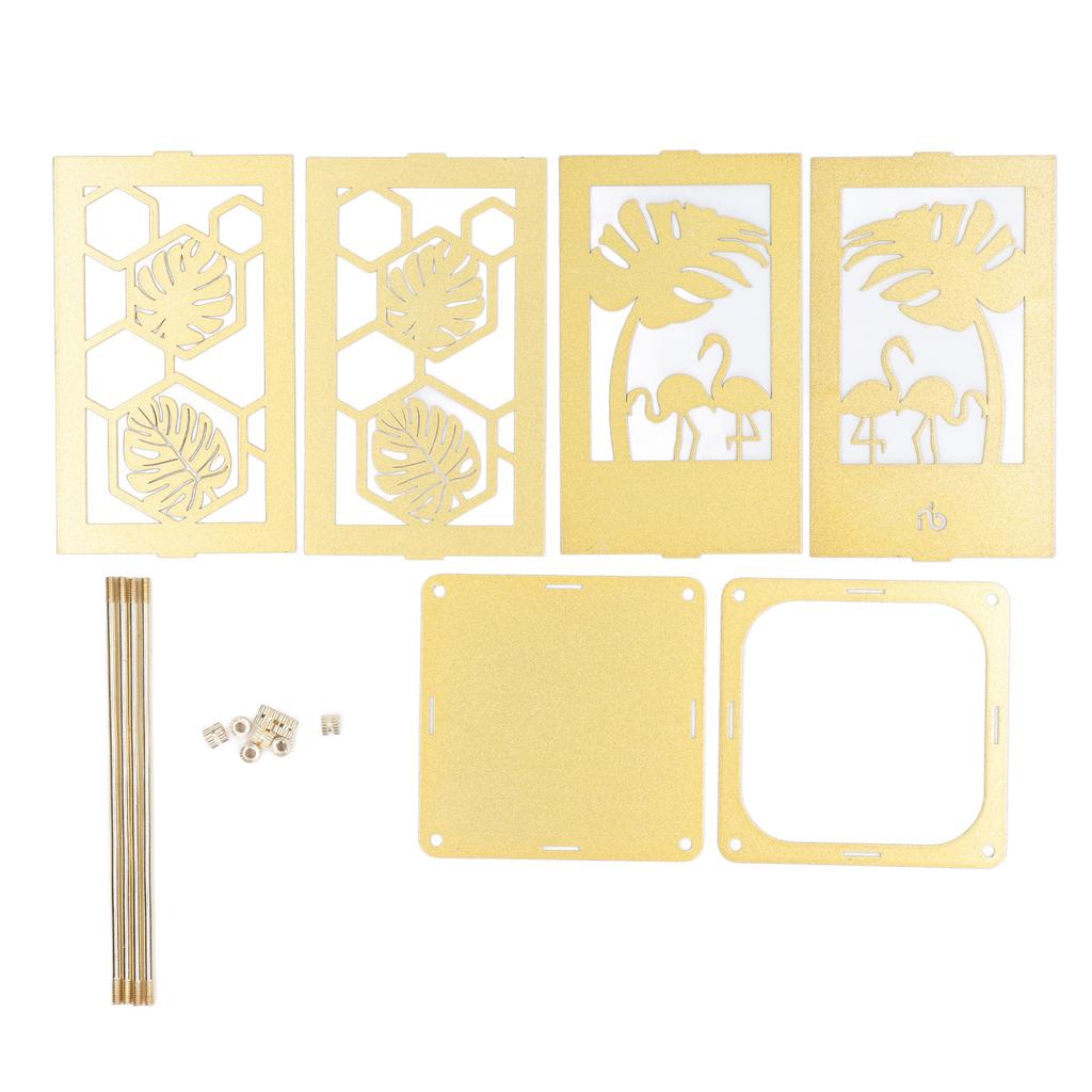 3 Pcs Gold Pen Holder Hollow Golden Monstera Pattern Desktop Metal Storage Container Office