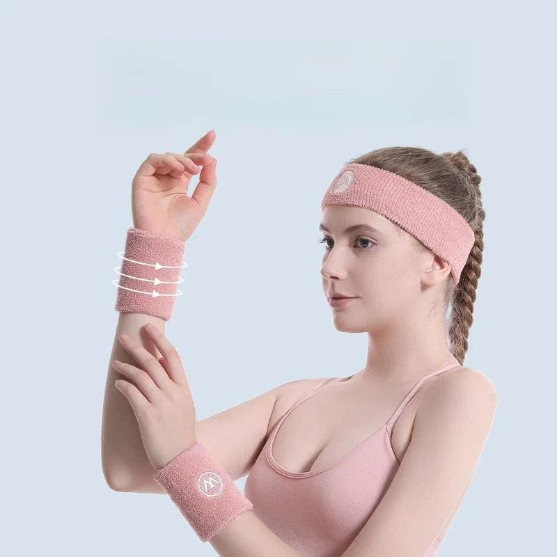 Sports Headbands Basketball Towel Wrist Wraps Sweat Absorbing Wrist Wraps for Running Soccer Yoga Hair Bands Wrist Wraps