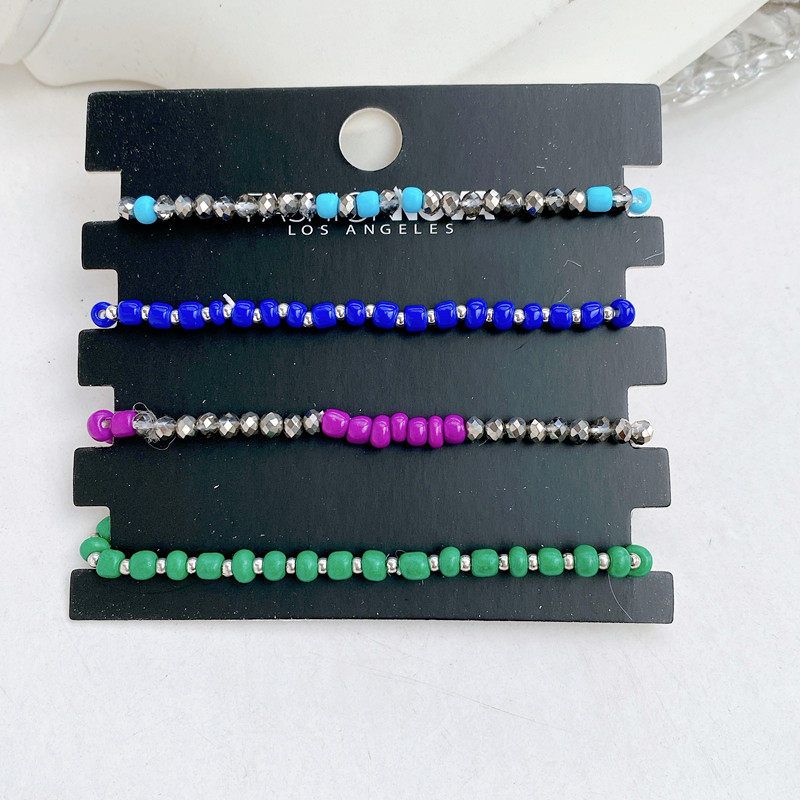 European and American Foreign Trade Jewelry Fashion Bracelets with a High-End Feel, Personalized Simple Elastic Dopamine Pearl Bracelet Set