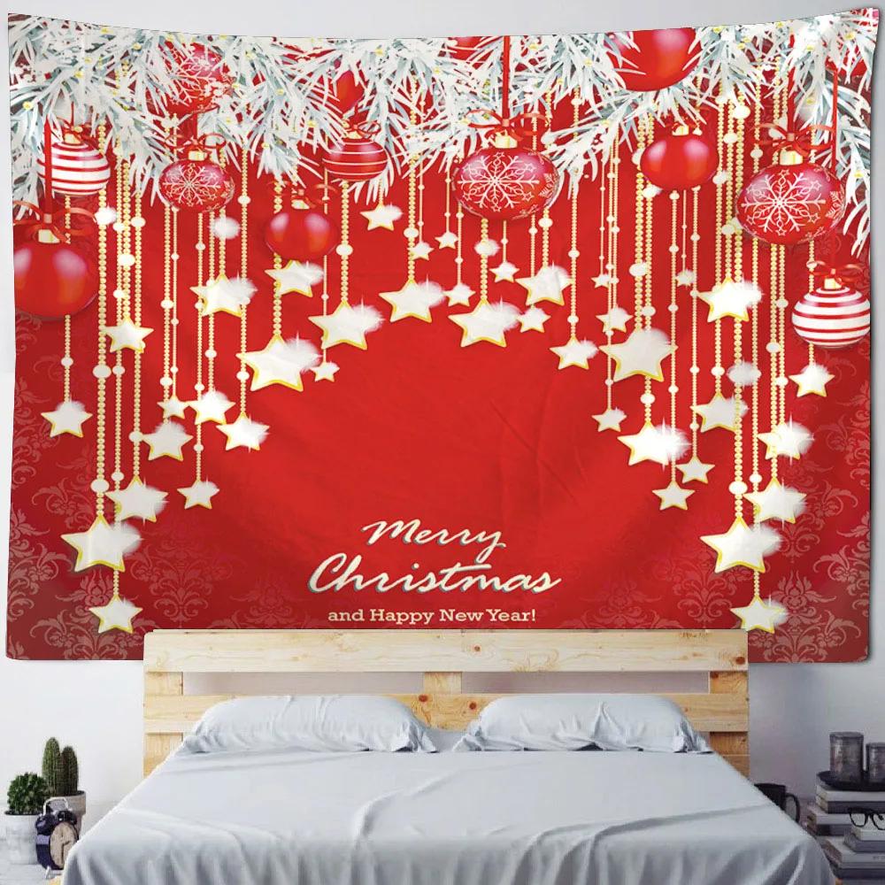 Christmas tree tapestry, Christmas fireplace, holiday decoration wall hanging, living room, bedroom, dormitory background poster