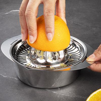 Manueller Entsafter Zitronen Orangenpresse Tragbare Handpresse Edelstahl Zitruspresse für Zuhause Küche