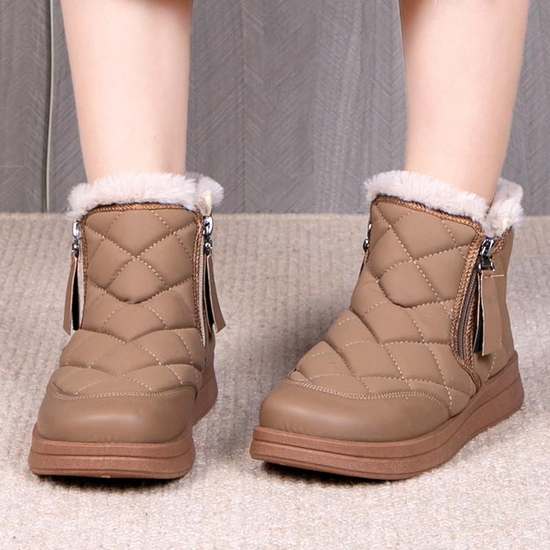 Snow Boots 2025 Winter New Fleece Thickened Women's Cotton Shoes Warm and Non-slip Cotton Boots