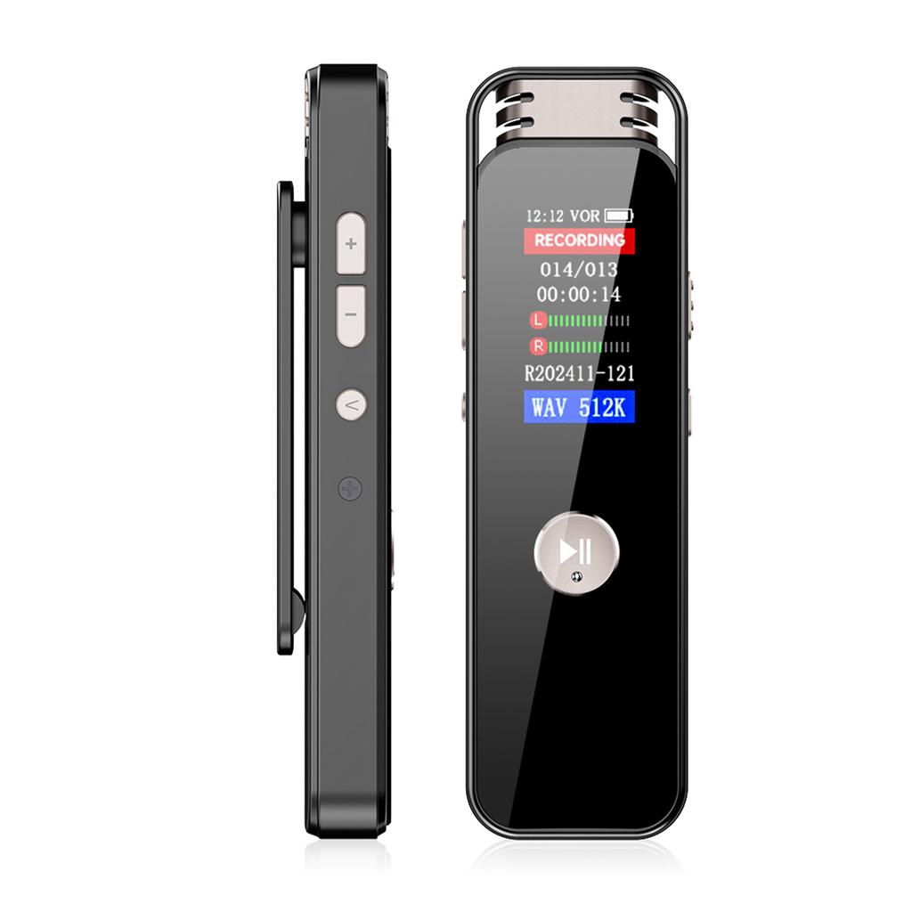 Back Clip Digital Audio Voice Recorder, 360 Degrees  Dual Microphone Surround Recording, Voice Activation, HD Audio,