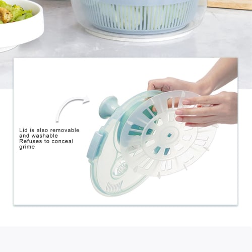 5L Manual Vegetable Washer Spinner, Large Lettuce Dryer, Mixer for Vegetables, Herbs, Berries, and Fruits, with Non-Slip Base