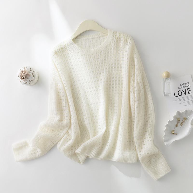 

2025 Puyuan Autumn/Winter Silk Cashmere Round Neck Jacquard Top for Women One Size