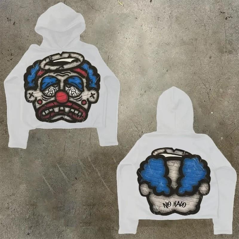 Womens Y2K Oversized Hoodie Cartoon Graphic Print Streetwear Casual Sweatshirt