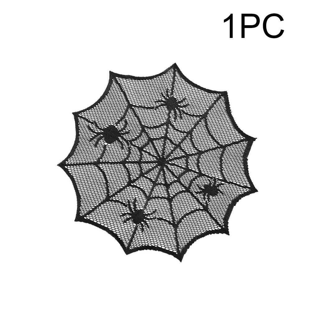 Runtow 1pc Halloween Spider Web Placemats ,Heat Insulation Halloween Placemats ,Spider Web Table Mats for Halloween Table Decor