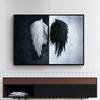 Angel Wings Canvas Art Black White Graffiti Poster for Living Room Wall Decor Perfect Home Decor Gift