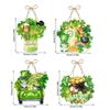 4Pcs Patrick's Day Luck Door Sign Front Door Hanging Sign Paper Plaques Hanging Ornament for Door Wall Decoration