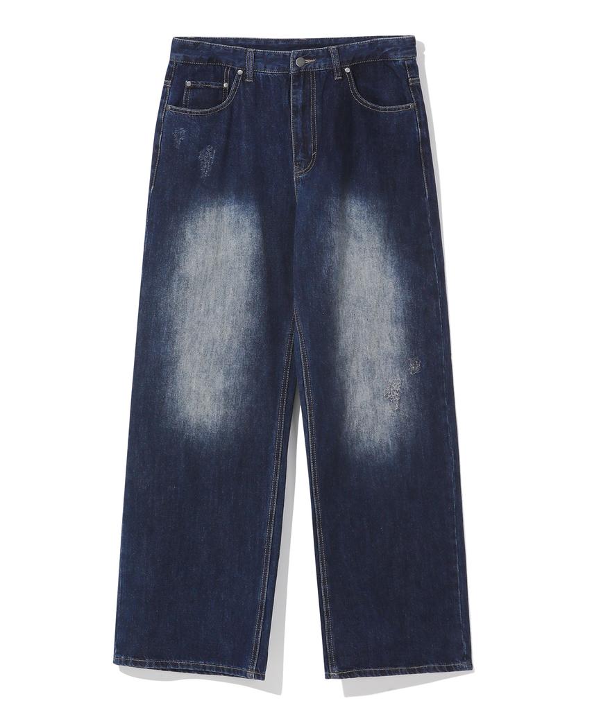 BEENTRILL Sunday 5-Pocket Vintage Washed Denim Pants (Indigo)