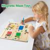 צעצועי מבוך מגנטיים פאזל עץ מיון צורה צבע התאמת צבעים מונטסורי לוח פעילות צעצועי חינוך לגיל הרך מונטסורי
