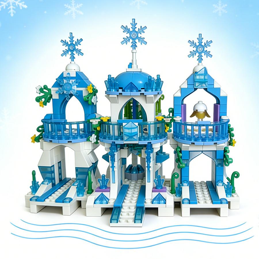 504pcs Dream City Ice Princess Castle Building Blocks Street View Girls Series Gifts House Bricks Assembled Toys Kid