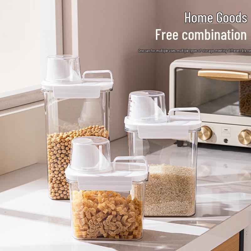Kitchen Multi-Grain Sealed Storage Container with Measuring Cup 1100ML