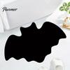 Decorative Halloween Rug Spider Web Bath Mat, Gothic Bathroom Rug, Non-slip Indoor Outdoor Porch Black Bat for Home Entrance Bedroom Decor Non