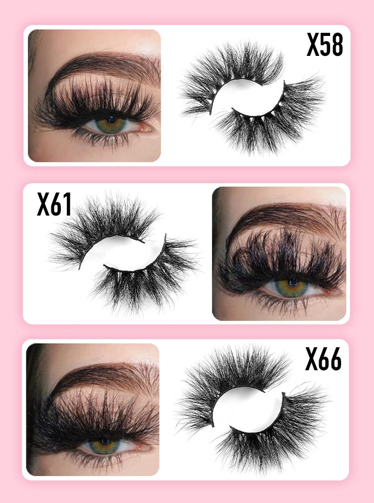 18mm Eyelash Long 25MM Eyelashes Siberian False 3D Mink Eyelashes Wispy  Lashes