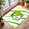 LEON FC Logo with Green and Yellow Stripes Patterned Carpet, Non Slip Mat Suitable for Living Room and Bedroom Sofas