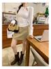 Women's Slim Fit Long Sleeve T-shirt - Pure Desire Collection: Hollow Round Neck, Drop Shoulder, Inner Layer for Autumn/Winter