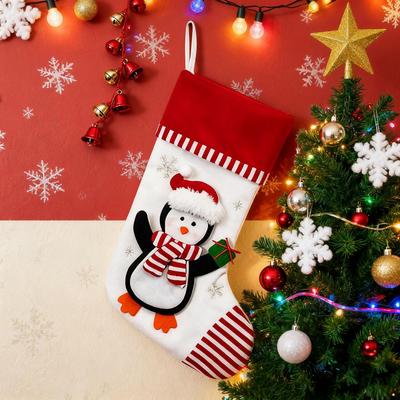 Premium Holiday Stockings Personalized Christmas Stockings Traditional Holiday Hanging Stockings with 3d Xmas for Fireplace