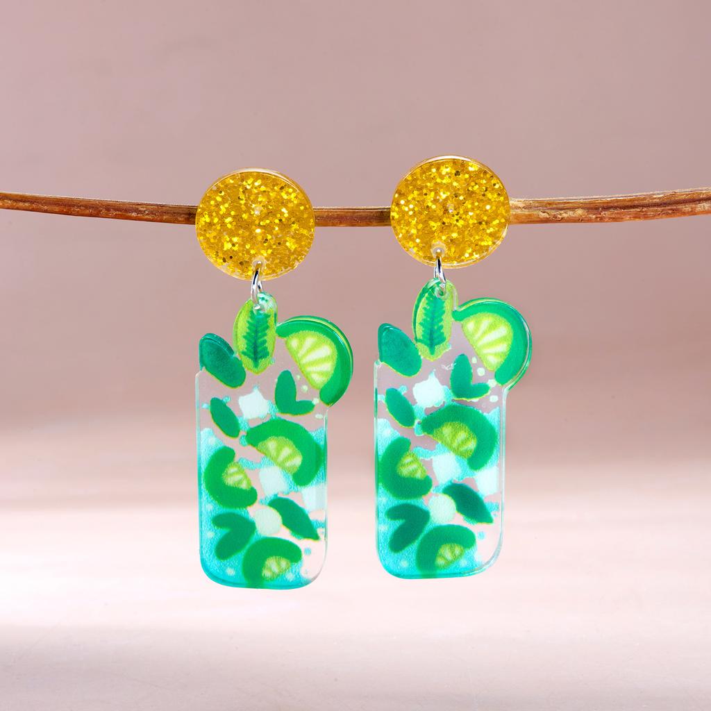 Multicolor Imitation Fruit Drop Earrings for Women Girls Acrylic Strawberry Pineapple Lemon Pendientes Earring Party Jewelry