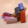 Women's Waxed Leather Drawstring Long Wallet Clutch Purse Coin Card Holder