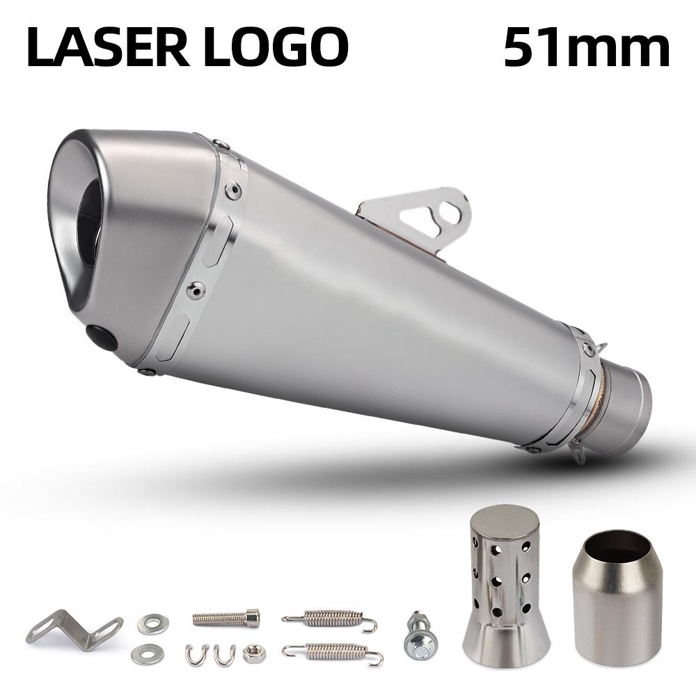 51MM Universal Motorcycle Exhaust Akra Muffler With DB Killer Escape Racing Line For Z900 SV650 R3 ZX6R ZX10R MT07 CBR500R F900R