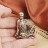 Pure Brass Free-Spirited Desktop Guanyin Bodhisattva Copper Statue Craft Offering Buddha Small Ornament Wholesa
