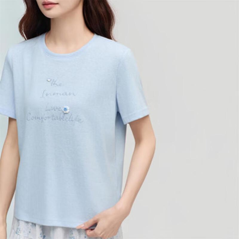 INMAN Women's Letter Embroidered Short Sleeve T-Shirt