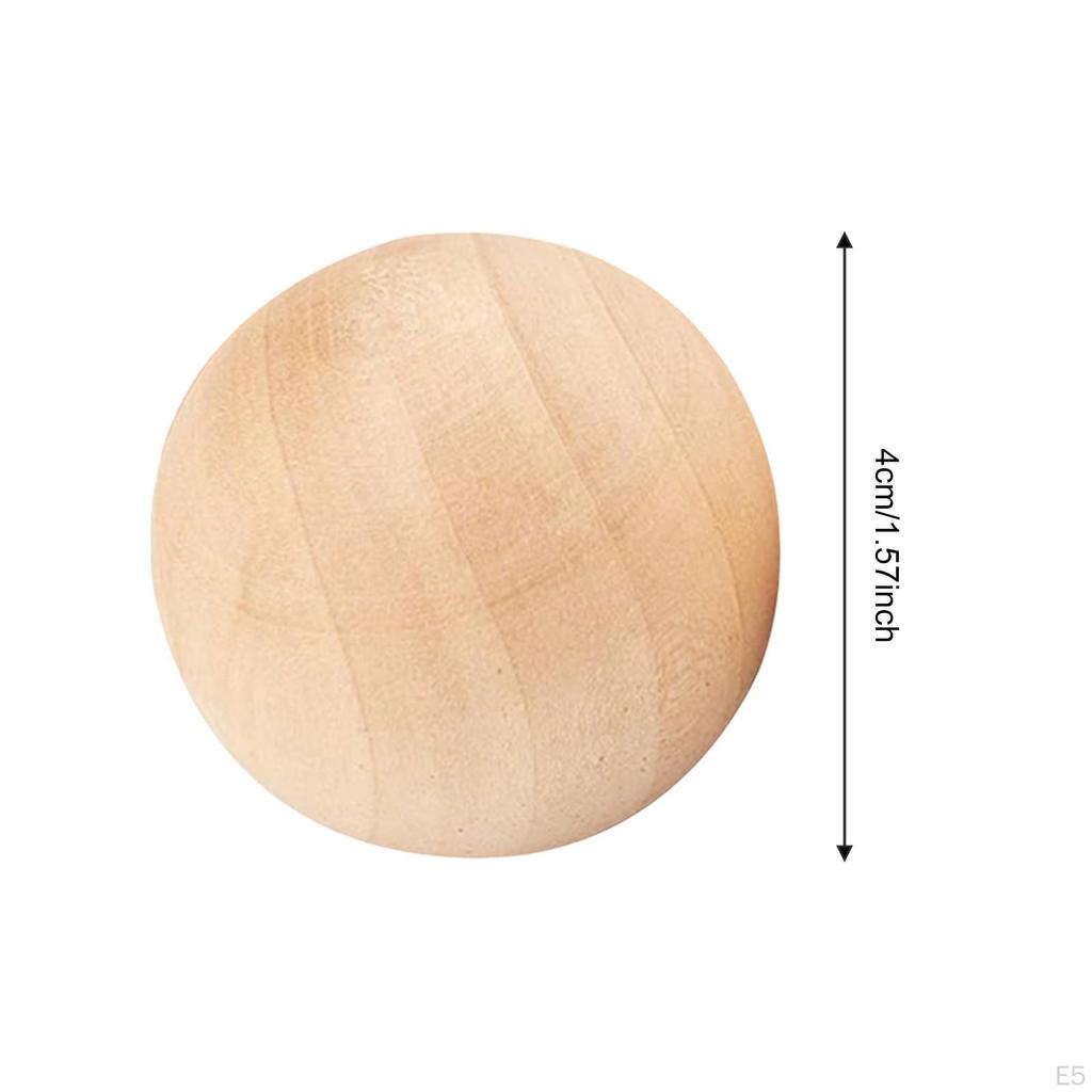 5 Pieces Wooden Balls for Crafts and DIY Projects Decor Ornaments Handmade Unpainted Parts