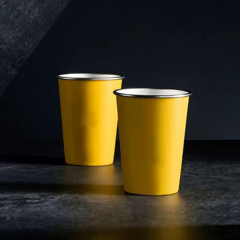 Stainless Steel Drinking Cups Straight Drinking Cups Yellow Coffee Mug Reusable Stainless Steel Lightweight Insulated Tumbler