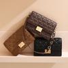 New Niche High-end Leather Small Fragrant Wind Rhombus Chain Underarm Small Square Bag Single Shoulder Messenger Bag Women's Bag