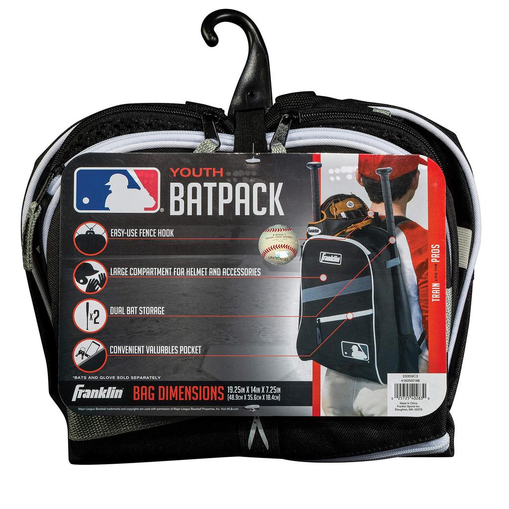 Franklin Sports Baseball MLB Backpack for and Softball Bag, Kids, Baseball, T-Ball,