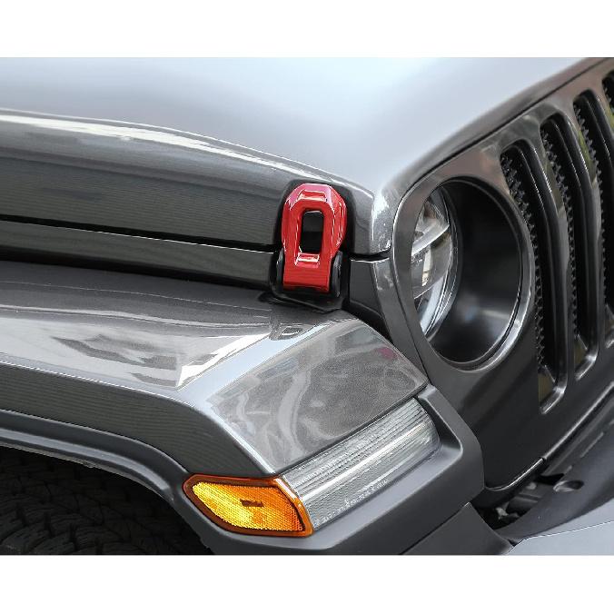 Voodonala For Jeep JL ABS Hood Latches Engine Buckle Bonnet Fastener Engine Cover Decor Trim Protction Cover For 2018-2025+ Jeep Wrangler JL JLU