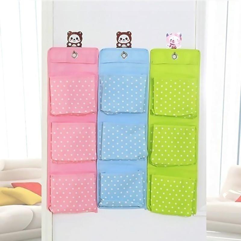 3 Grids Wall Hanging Storage Bag Organizer Toys Container Decor Pocket Pouch