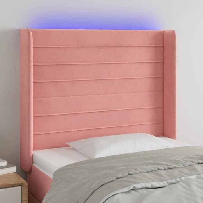 VidaXL LED Headboard Bedroom Furniture Single Bed Accessory Headboard Bed Frame Interior Pink 3124229